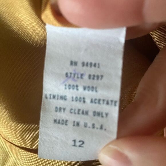 Adolfo womens Blazer Sz 12 ADOLFO International Structured Chartreuse - Picture 6 of 7